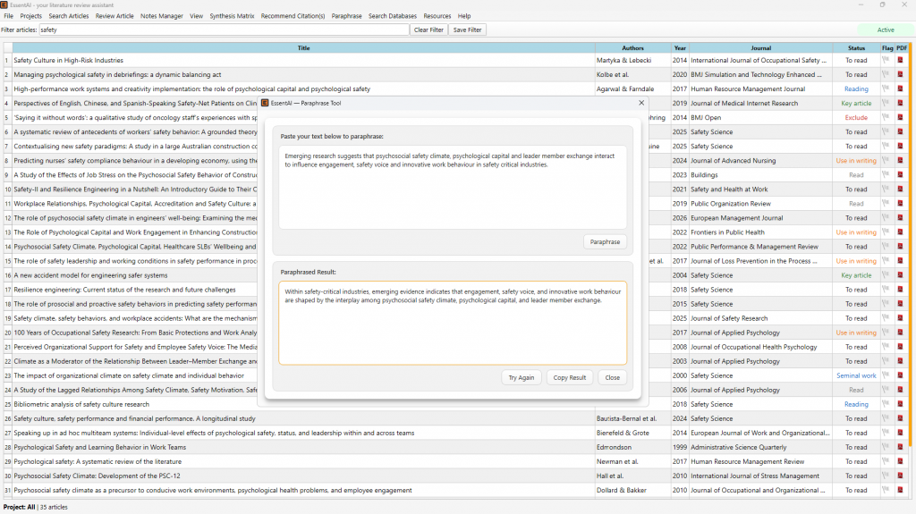 Paraphrase Tool - AI rewrite with copy result ready to use